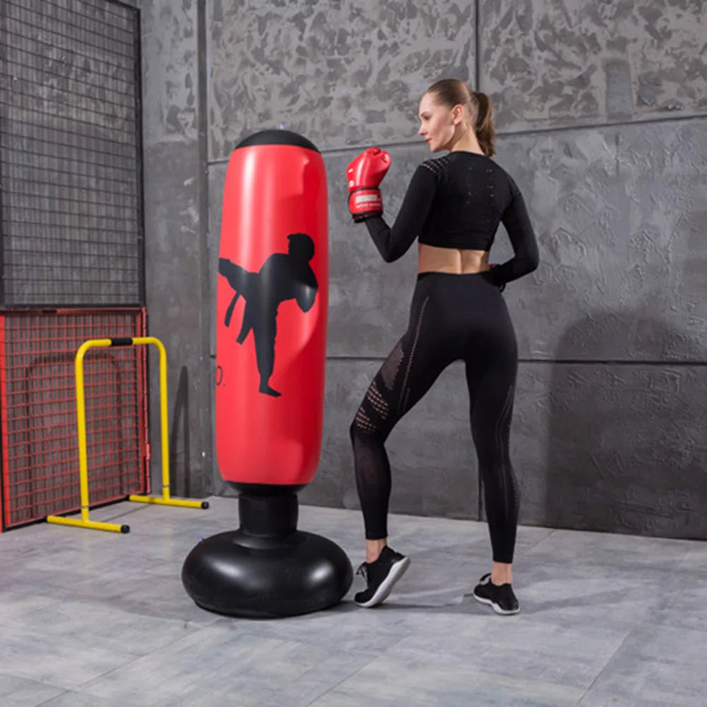 Boxing Punching Bag Boxing Muay Thai Inflatable Boxing Bag Training Pressure Relief Exercise Punching Stand Fitness Equipment
