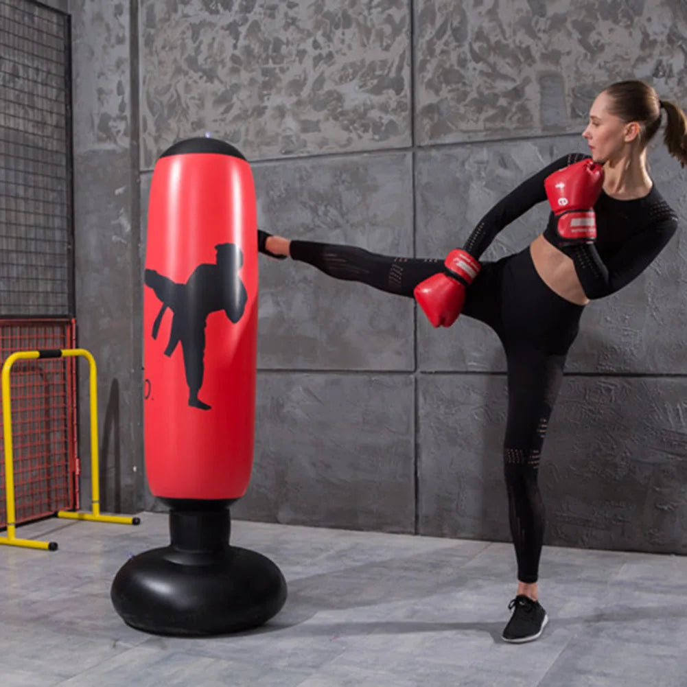 Boxing Punching Bag Boxing Muay Thai Inflatable Boxing Bag Training Pressure Relief Exercise Punching Stand Fitness Equipment