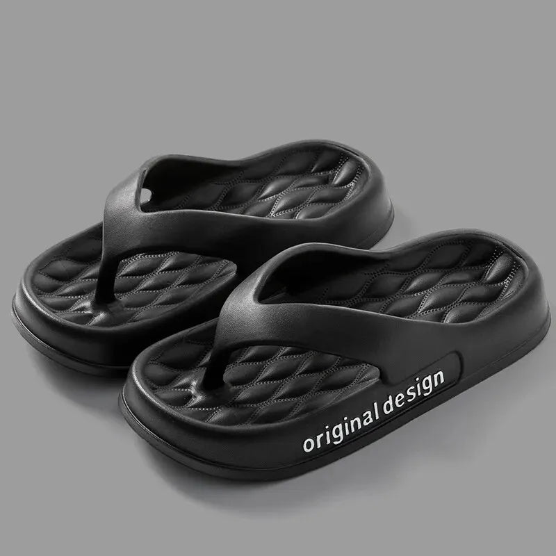 Damen Plateau Rutschfeste Hausschuhe, Einfarbige Indoor Flip FlopsDamenschuhe ZYT2438