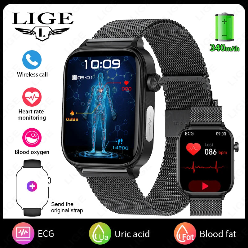2025 neue EKG + PPG Smart Watch Frauen Herzfrequenz Blutfett Harnsäure Frauen Menstruationsgesundheit Tracker Smartwatches für Android iOS