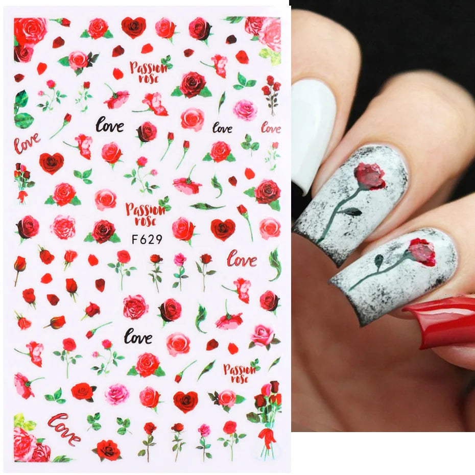 1 STÜCKE Neue Luxuriöse Schmetterling Nagelaufkleber Blume Nageldesign Nagelkunst Liefert Nagelabziehbilder Geeignet Für Frauen Nageldekoration