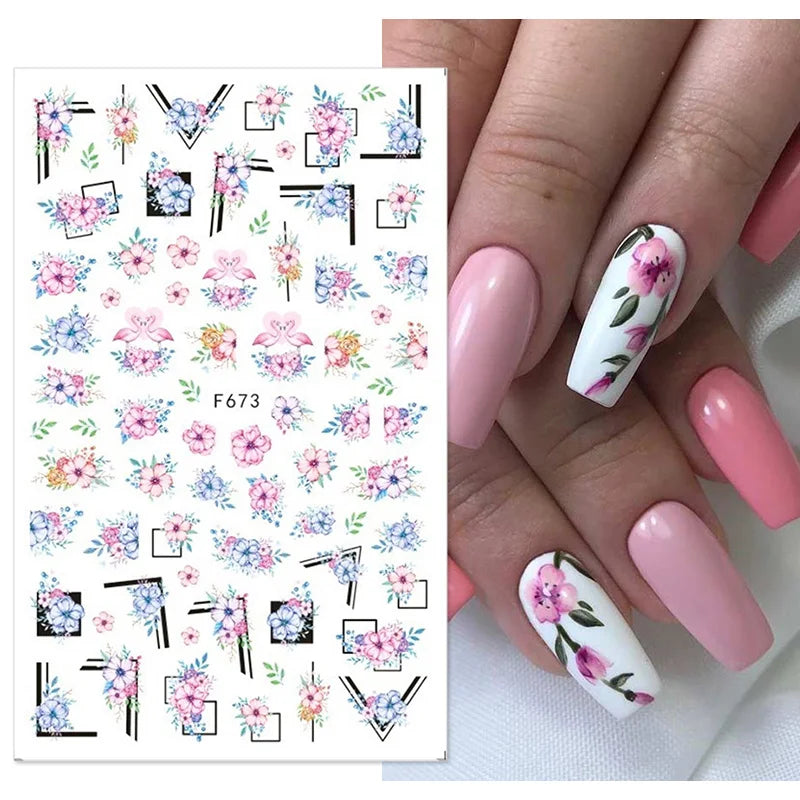 1 STÜCKE Neue Luxuriöse Schmetterling Nagelaufkleber Blume Nageldesign Nagelkunst Liefert Nagelabziehbilder Geeignet Für Frauen Nageldekoration