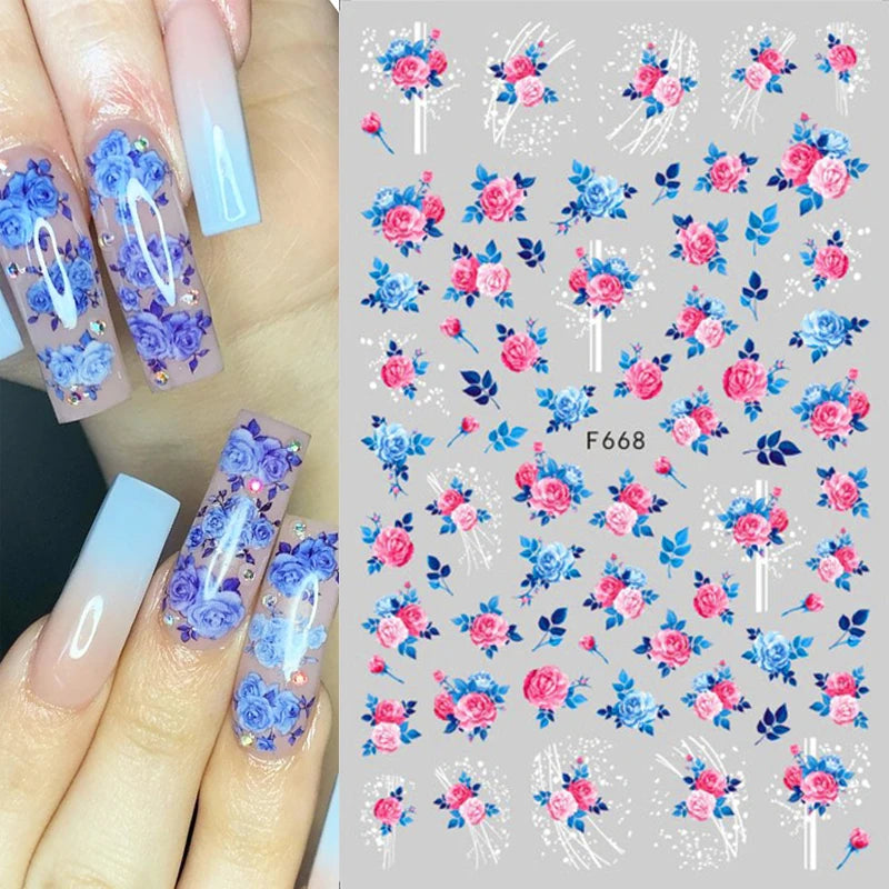 1 STÜCKE Neue Luxuriöse Schmetterling Nagelaufkleber Blume Nageldesign Nagelkunst Liefert Nagelabziehbilder Geeignet Für Frauen Nageldekoration