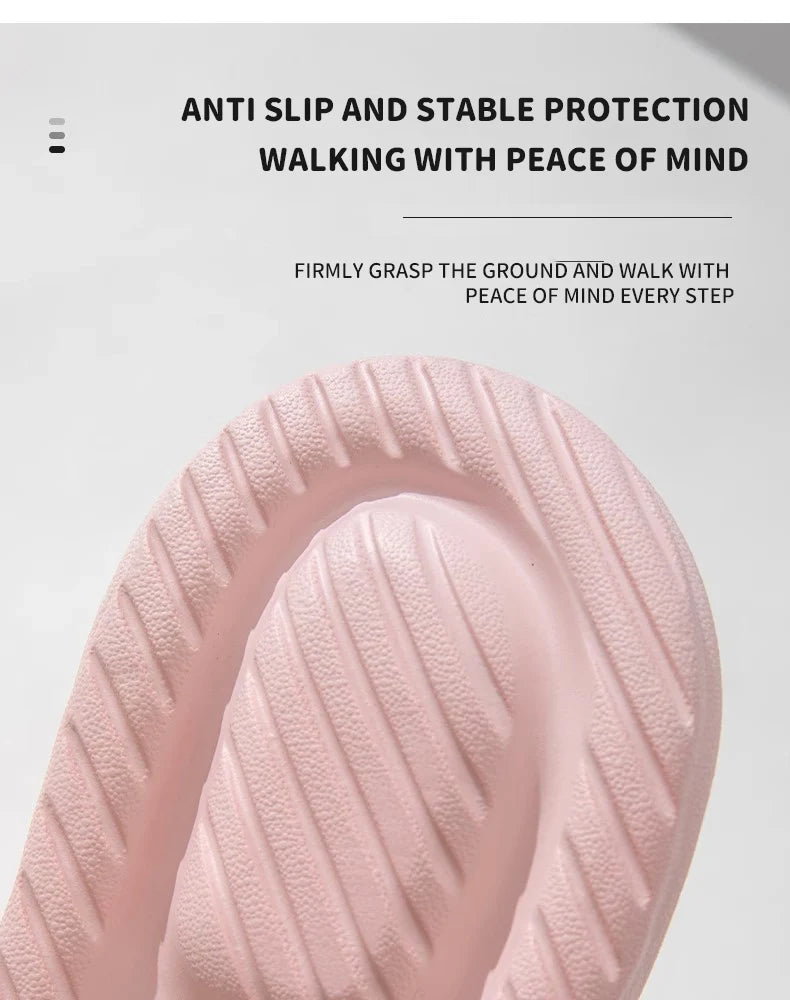 Superweiche EVA-Plateau-Slipper für Damen, minimalistische und bequeme rutschfeste Hausschuhe für das Badezimmer im Innenbereich, Damenhausschuhe