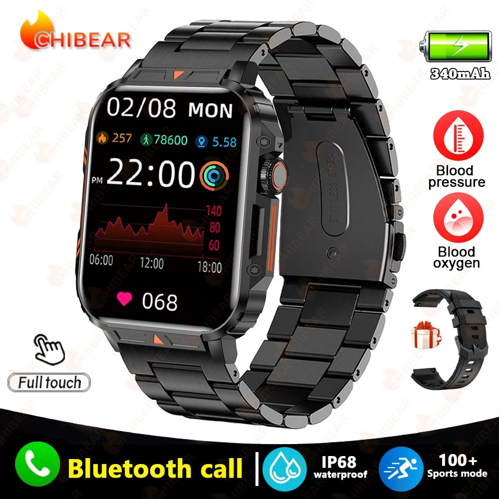 2024 Neue Smart Watch für Männer, 1,95 Zoll, Bluetooth-Anruf, IP68, wasserdicht, Sportmodus, Gesundheitsüberwachung, Smartwatches für Huawei Xiaomi