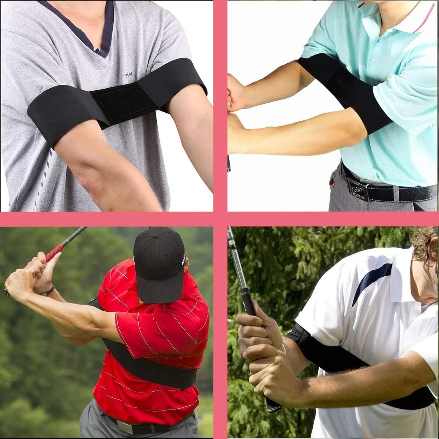 Golf Swing Trainer Posture Corrector Band Arm Hand Exercise Elastic Tension Fitness Equipment for Beginners Home Gym