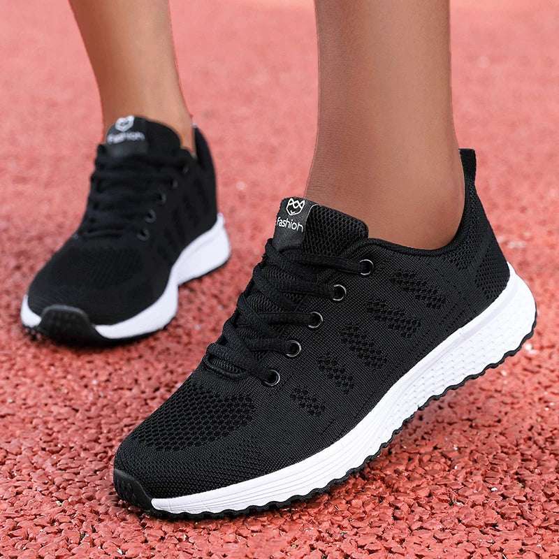 Damen Casual Flats Sportschuhe Mesh Atmungsaktive Trainer Damenschuhe Plateau Weibliche Sneakers für Frauen Basket Tenis Feminino