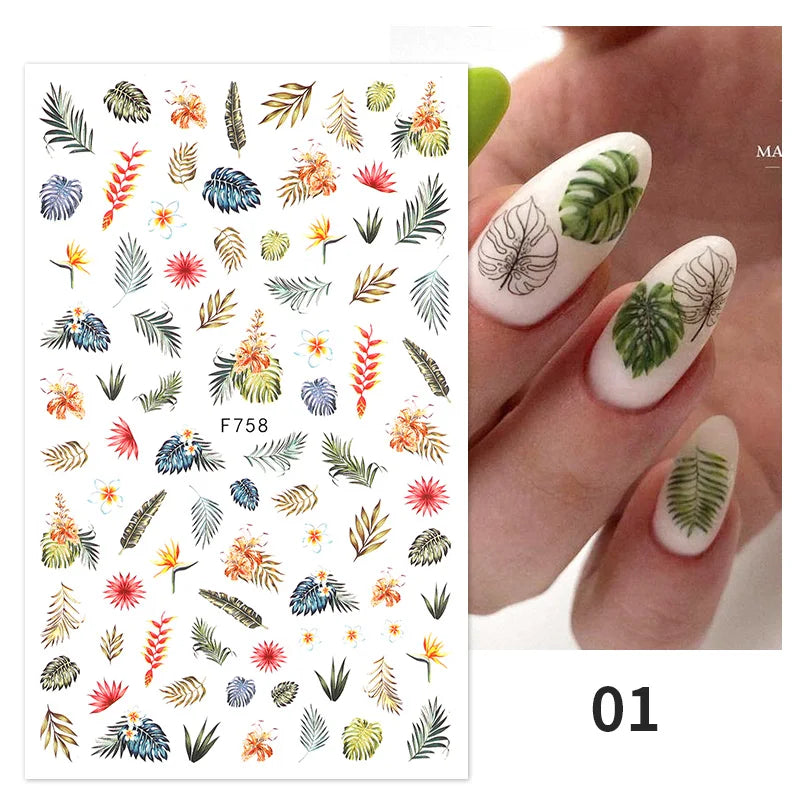 1 STÜCKE Neue Luxuriöse Schmetterling Nagelaufkleber Blume Nageldesign Nagelkunst Liefert Nagelabziehbilder Geeignet Für Frauen Nageldekoration