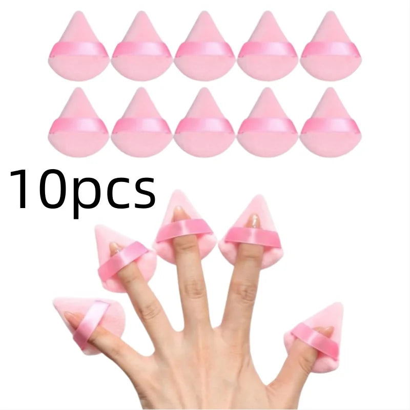 10–30 Stück Dreieck Mini Samt Puderquaste Foundation Gesicht Concealer Applikator Kosmetik Finger Schwamm Puff Schönheit Make-up-Tools