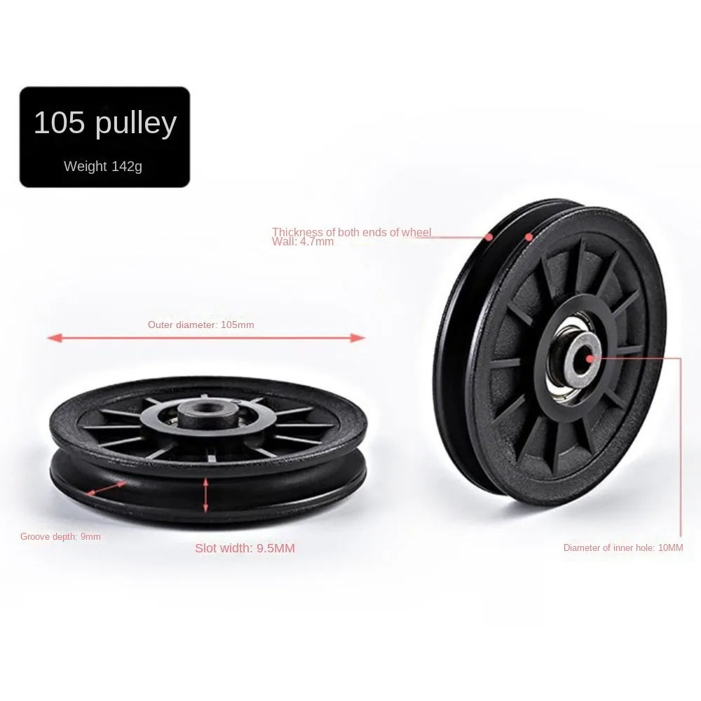 Fitness Equipment Parts Pulley Wheel Black Cable Machine Part Nylon Pulley Light Weight Good Wear Resistance Nylon Bearing