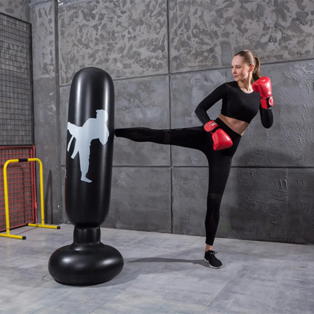 Boxing Punching Bag Boxing Muay Thai Inflatable Boxing Bag Training Pressure Relief Exercise Punching Stand Fitness Equipment