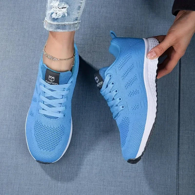 Damen Casual Flats Sportschuhe Mesh Atmungsaktive Trainer Damenschuhe Plateau Weibliche Sneakers für Frauen Basket Tenis Feminino