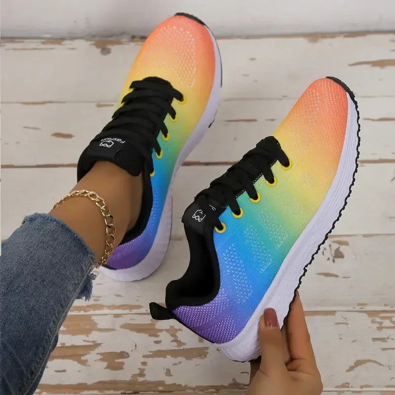 Damen Casual Flats Sportschuhe Mesh Atmungsaktive Trainer Damenschuhe Plateau Weibliche Sneakers für Frauen Basket Tenis Feminino