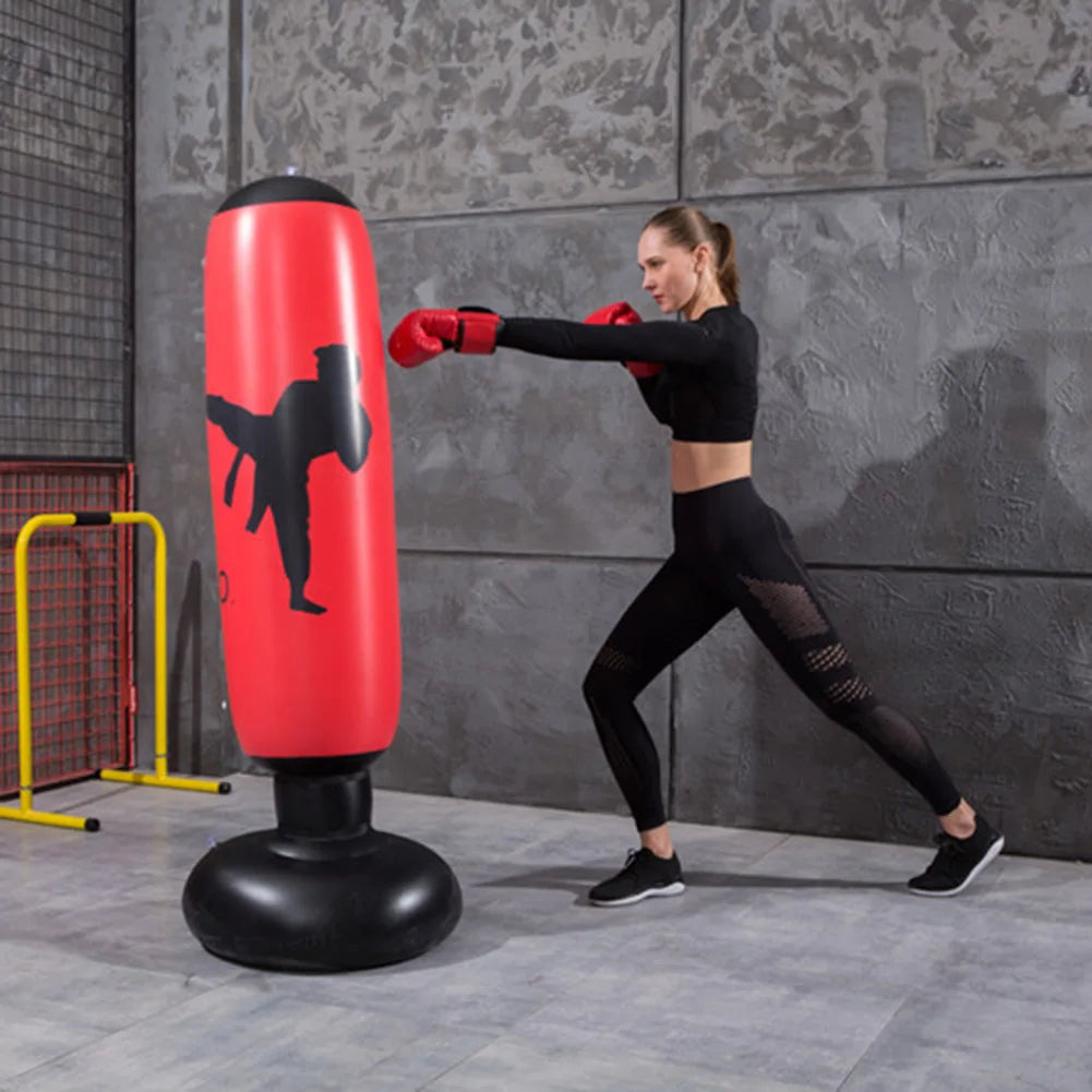 Boxing Punching Bag Boxing Muay Thai Inflatable Boxing Bag Training Pressure Relief Exercise Punching Stand Fitness Equipment