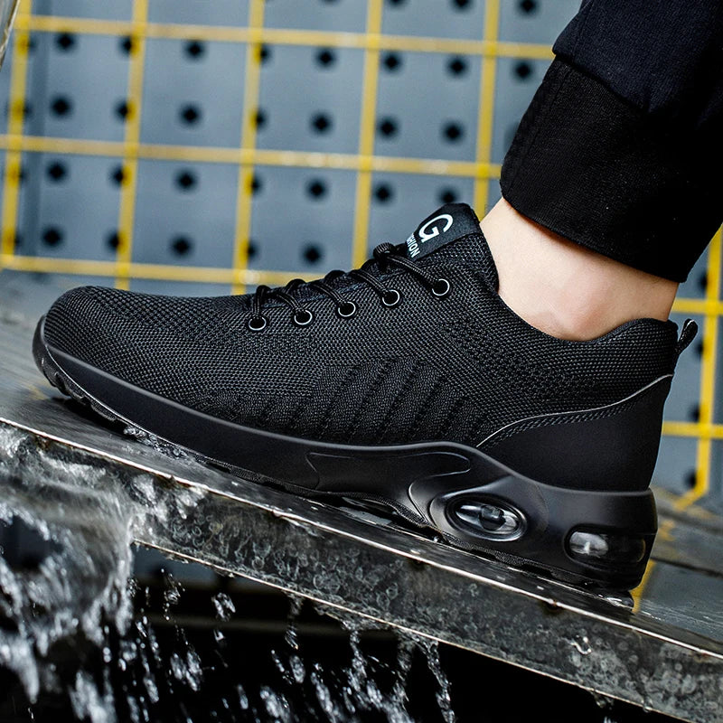 Sicherheitsschuhe für Damen und Herren, atmungsaktive Arbeitssportschuhe, Stahlkappenschuhe, durchtrittsichere Sicherheitsschutzschuhe