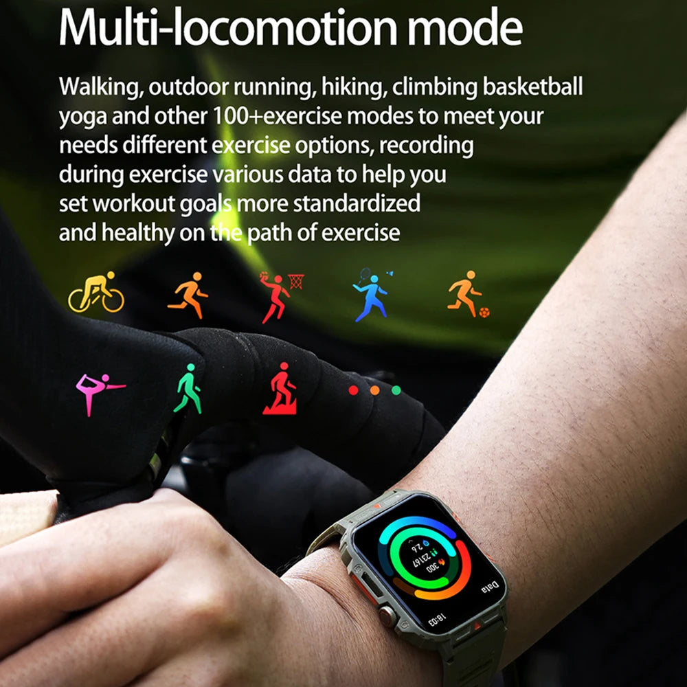 2024 Neue Smart Watch für Männer, 1,95 Zoll, Bluetooth-Anruf, IP68, wasserdicht, Sportmodus, Gesundheitsüberwachung, Smartwatches für Huawei Xiaomi