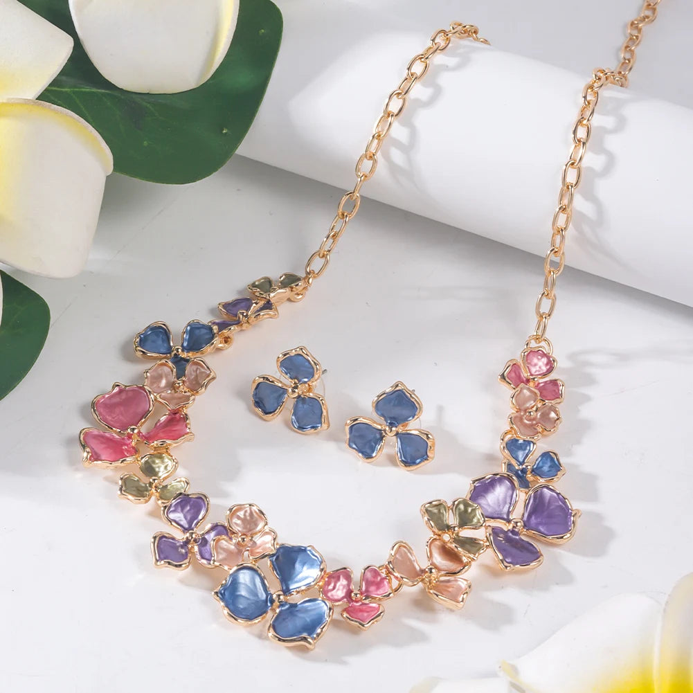 Cring Coco Mehrfarbiges Halsband für Damen, Blatt-Halsketten, modische Emaille-Ketten, Halskette, Schmuck-Accessoires für Frauen zum Muttertag