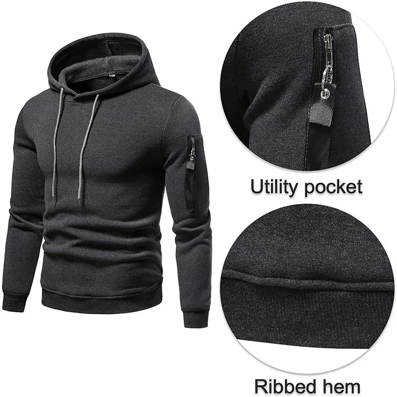 Men's Sportswear Set Two-piece Casual Jogging Warm Breathable Fitness Sportswear Set Military Tactical Hoodie + Trousers