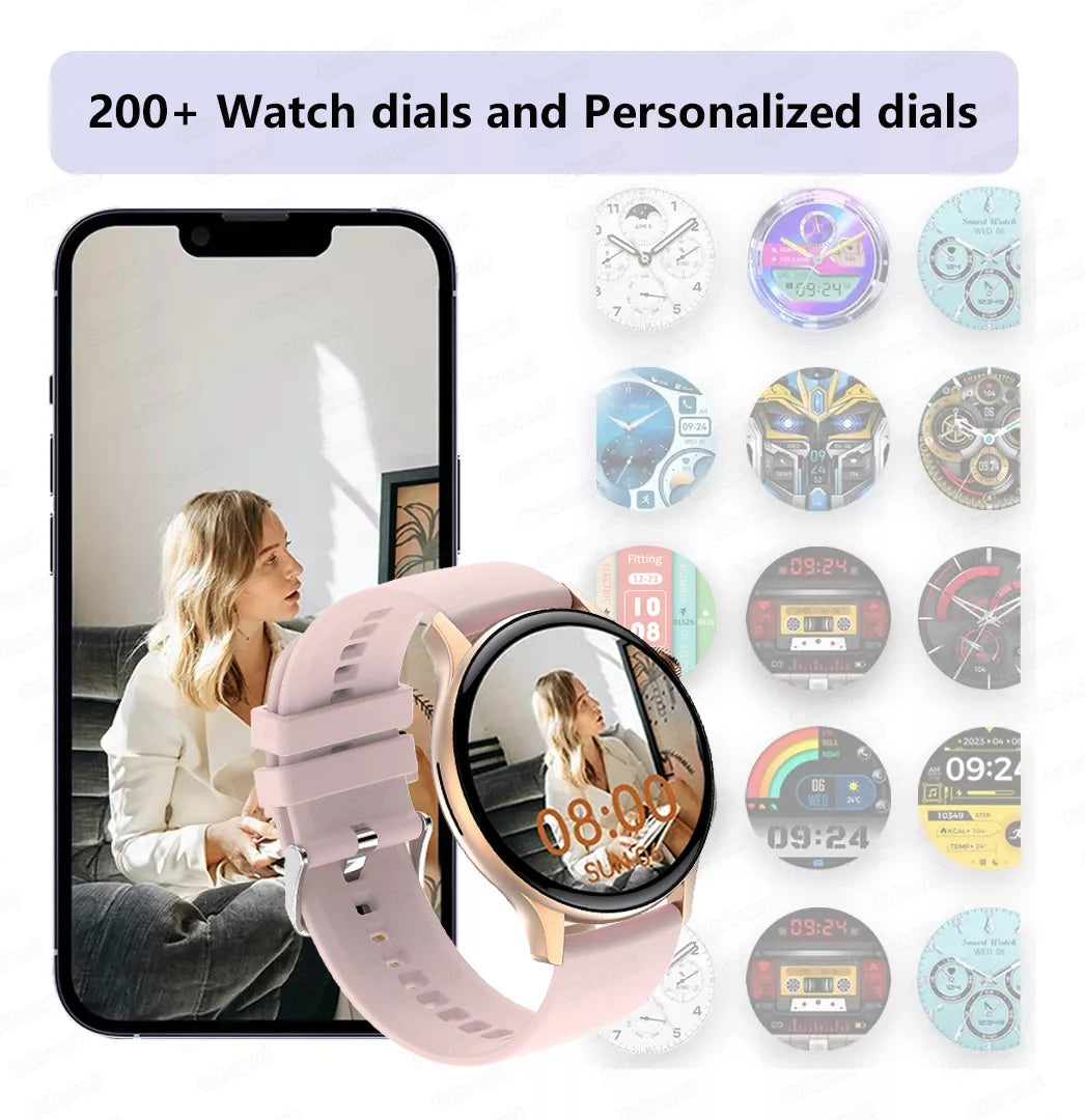 2024 neue GPS Smart Watch Damen True AMOLED 466*466 HD Bildschirm Gesundheitstracker Sport NFC Voice Bluetooth Anruf Smartwatches Damen