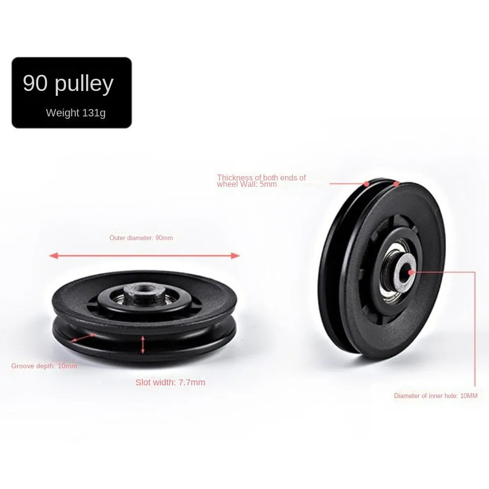 Fitness Equipment Parts Pulley Wheel Black Cable Machine Part Nylon Pulley Light Weight Good Wear Resistance Nylon Bearing