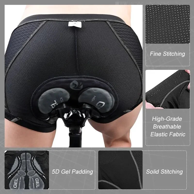 X-TIGER Cycling Shorts With 5D Gel Pads Breathable Mesh Cycling Underwear Shockproof MTB Boxer Bike Shorts