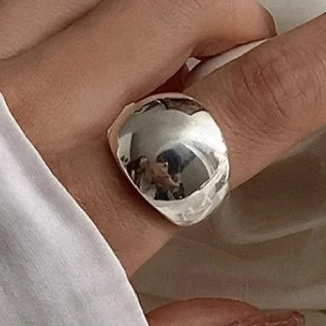 BF CLUB 925 Sterling Rings for Women Fashion Geometric Handmade Irregular Strip Ring Party Christmas Gift
