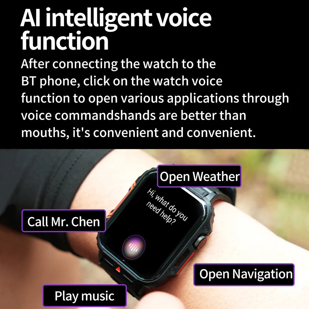 2024 Neue Smart Watch für Männer, 1,95 Zoll, Bluetooth-Anruf, IP68, wasserdicht, Sportmodus, Gesundheitsüberwachung, Smartwatches für Huawei Xiaomi