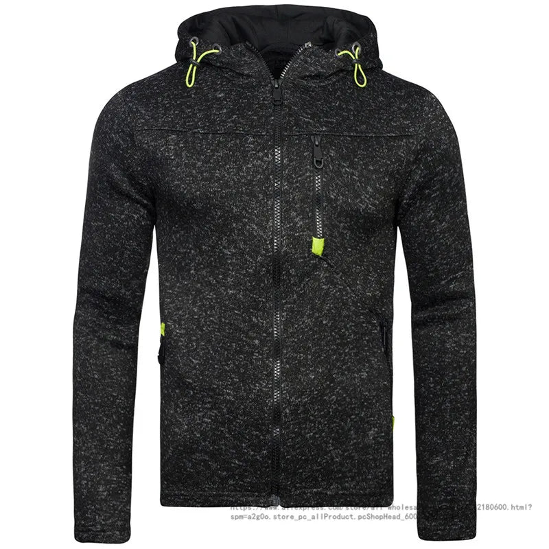 Herrn Kapuzenjacke mit durchgehendem Reißverschluss Volltonfarbe Reißverschluss Mit Kapuze Alltag Fitness Grundlegend Dünn Fleece Kapuzenpullover Sweatshirts Langarm Blau Grau Schwarz