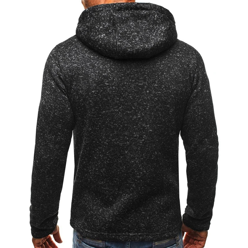 Herrn Kapuzenjacke mit durchgehendem Reißverschluss Volltonfarbe Reißverschluss Mit Kapuze Alltag Fitness Grundlegend Dünn Fleece Kapuzenpullover Sweatshirts Langarm Blau Grau Schwarz