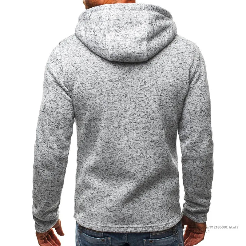 Herrn Kapuzenjacke mit durchgehendem Reißverschluss Volltonfarbe Reißverschluss Mit Kapuze Alltag Fitness Grundlegend Dünn Fleece Kapuzenpullover Sweatshirts Langarm Blau Grau Schwarz
