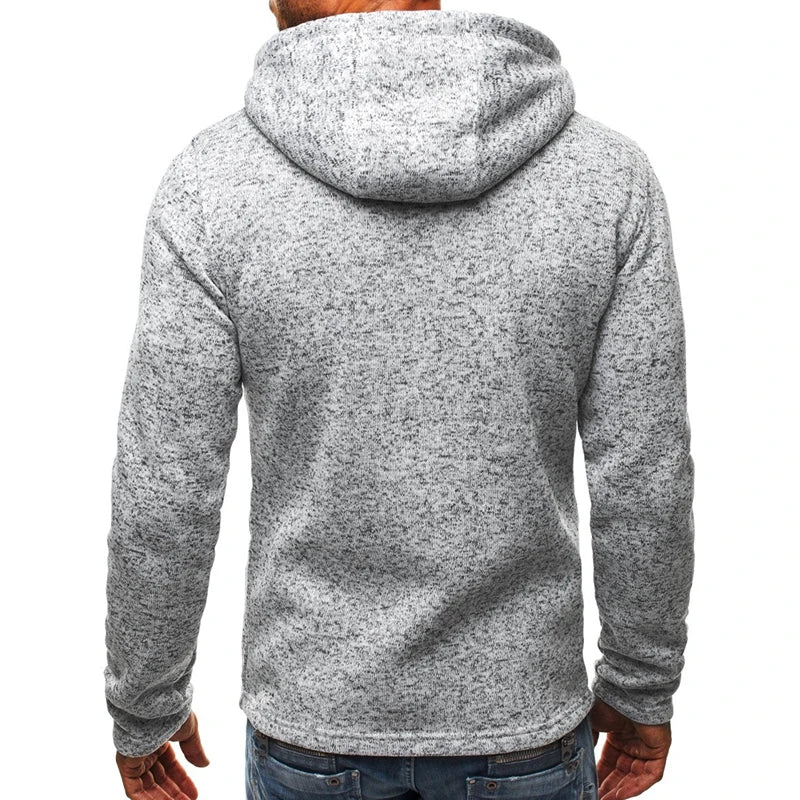 Herrn Kapuzenjacke mit durchgehendem Reißverschluss Volltonfarbe Reißverschluss Mit Kapuze Alltag Fitness Grundlegend Dünn Fleece Kapuzenpullover Sweatshirts Langarm Blau Grau Schwarz