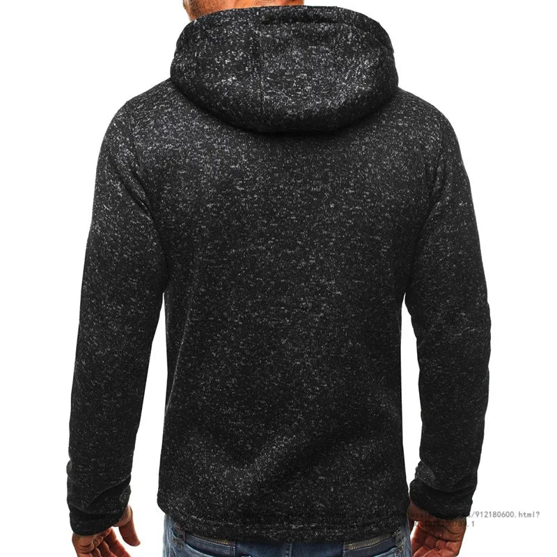 Herrn Kapuzenjacke mit durchgehendem Reißverschluss Volltonfarbe Reißverschluss Mit Kapuze Alltag Fitness Grundlegend Dünn Fleece Kapuzenpullover Sweatshirts Langarm Blau Grau Schwarz