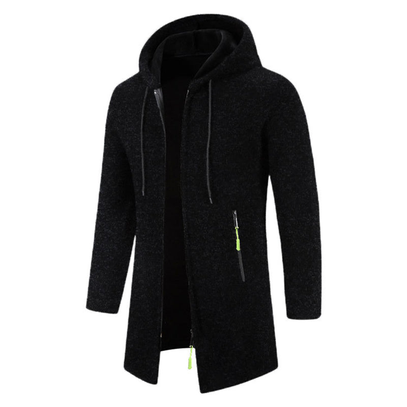 Sweatwear Herren Hoodies Langarm Sweatshirts für Männer Reißverschluss Kapuze Herren Übergröße Winter Top Jacke Mantel Schwarzer Pullover