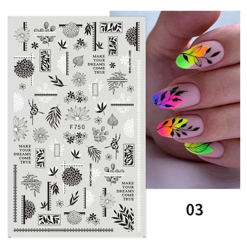 1 STÜCKE Neue Luxuriöse Schmetterling Nagelaufkleber Blume Nageldesign Nagelkunst Liefert Nagelabziehbilder Geeignet Für Frauen Nageldekoration
