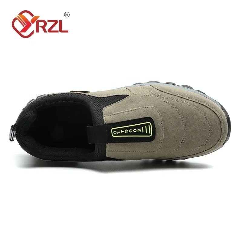 YRZL Outdoor-Wanderschuhe Herren Sneakers Slip-on Casual Herrenschuhe Atmungsaktive Wildlederschuhe Rutschfeste Wanderschuhe