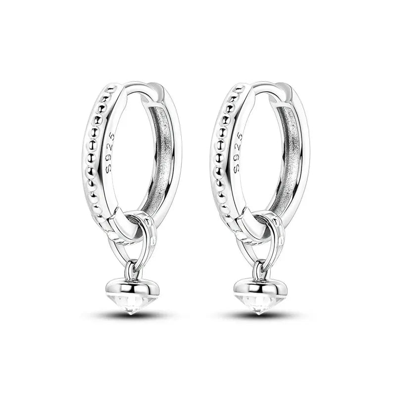 2024 neue Sterling Silber S925 Zirkon Runde Hoop Persönlichkeit Anti-Lnset Ohrringe Einfache Feine Schmuck Für Frauen Mädchen Party Geschenke