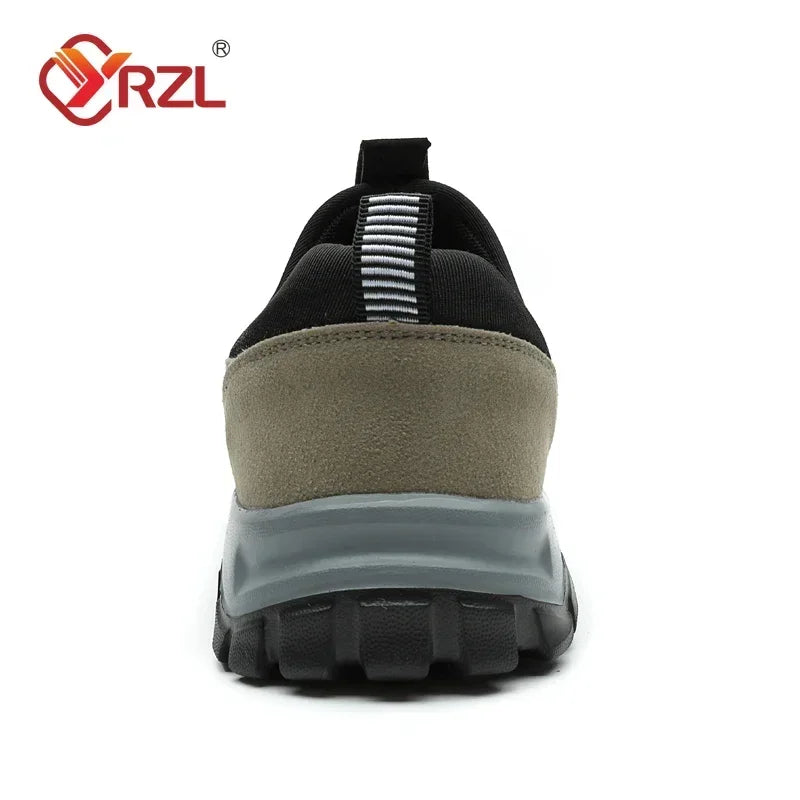 YRZL Outdoor-Wanderschuhe Herren Sneakers Slip-on Casual Herrenschuhe Atmungsaktive Wildlederschuhe Rutschfeste Wanderschuhe