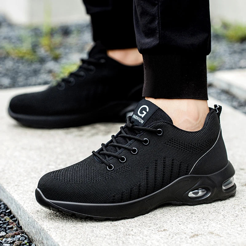 Sicherheitsschuhe für Damen und Herren, atmungsaktive Arbeitssportschuhe, Stahlkappenschuhe, durchtrittsichere Sicherheitsschutzschuhe