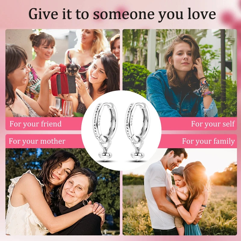 2024 neue Sterling Silber S925 Zirkon Runde Hoop Persönlichkeit Anti-Lnset Ohrringe Einfache Feine Schmuck Für Frauen Mädchen Party Geschenke