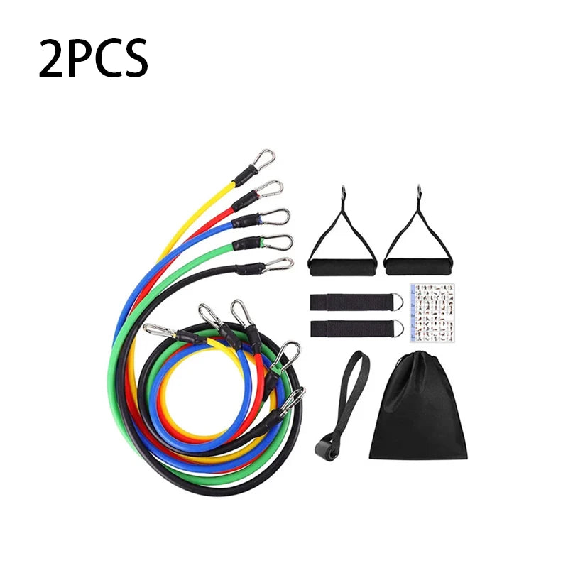 11pcs/Set Pull Rope, Resistance Bands, Portable Fitness Equipment, Ankle Strap, Chest Expander, Elastic Exercise Band