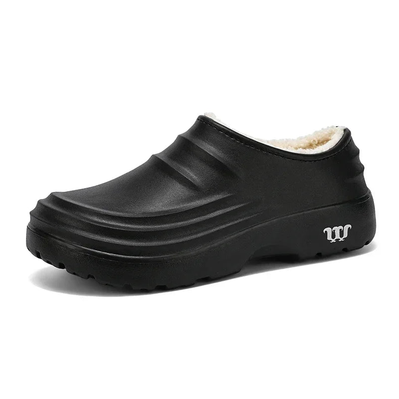2024New Fashion Baumwolle Hausschuhe Männer Winter Warme Hause Baumwolle Schuhe Wasserdichte Garten Schuhe Indoor Slip auf Concise Schuhe