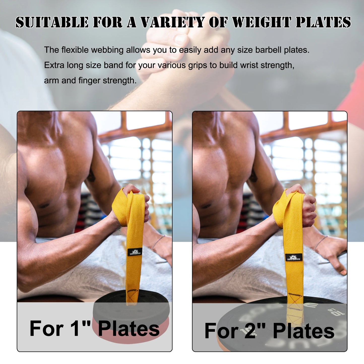 Arm Wrestling Strap Belt Loading Pin Strap for Barbell Plates Forearm Workout Extra Wide Long Webbing Home Fitness Equipment