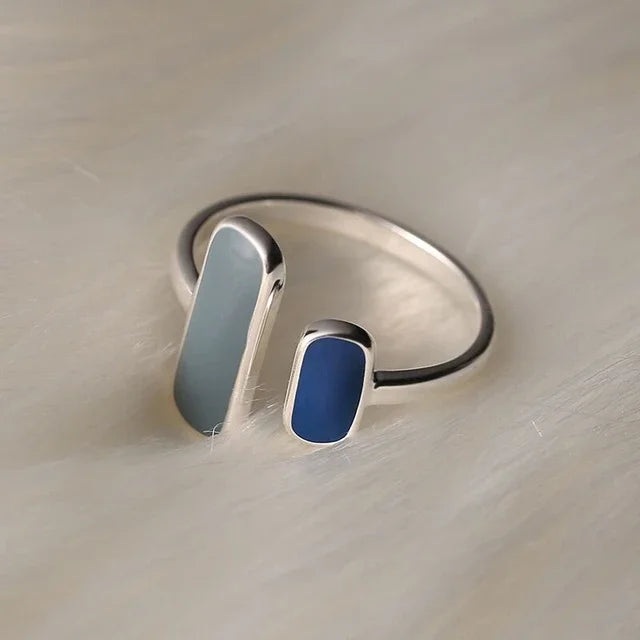 BF CLUB 925 Sterling Rings for Women Fashion Geometric Handmade Irregular Strip Ring Party Christmas Gift