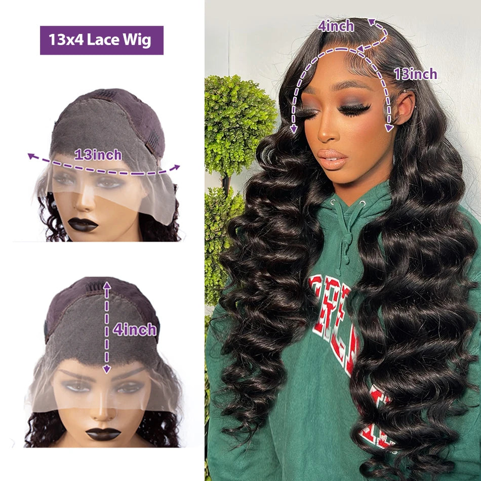 250 Dichte Lose Welle 13x6 HD Lace Front Perücken Menschliches Haar Brasilianische 30 40 Zoll 13x4 Tiefe Lockige Welle Lace Frontal Perücke Für Frauen
