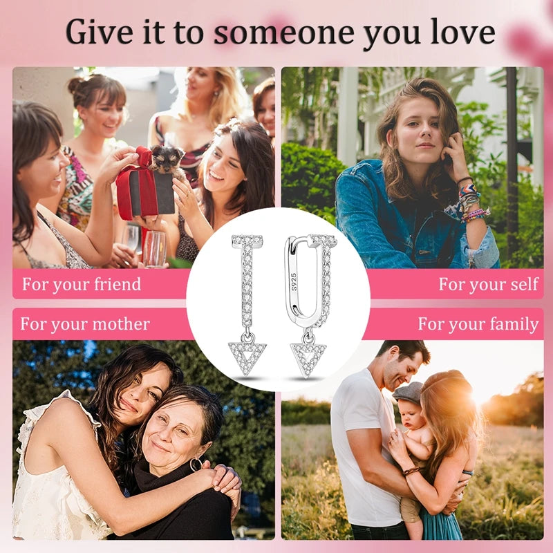 2024 neue Sterling Silber S925 Zirkon Runde Hoop Persönlichkeit Anti-Lnset Ohrringe Einfache Feine Schmuck Für Frauen Mädchen Party Geschenke