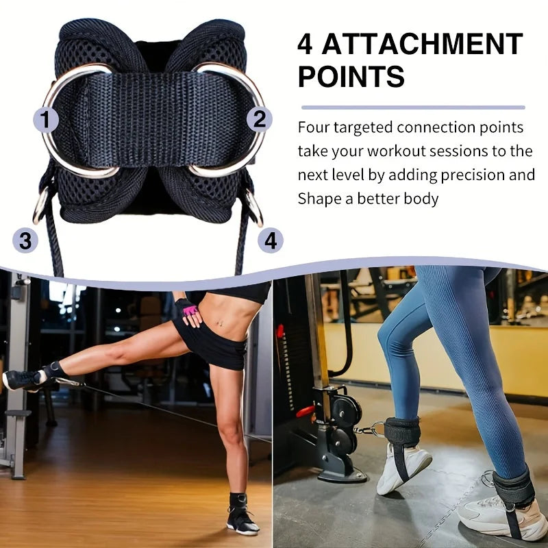 1 Stück gepolsterte Knöchelriemen, Knöchelriemen für Kabelmaschinen, Doppel-D-Ring-Fitness-Knöchelmanschetten für Fitnessstudio-Workouts, Rabatt-Beinverlängerungen