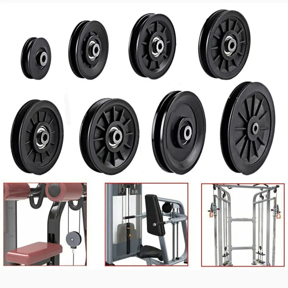 Fitness Equipment Parts Pulley Wheel Black Cable Machine Part Nylon Pulley Light Weight Good Wear Resistance Nylon Bearing
