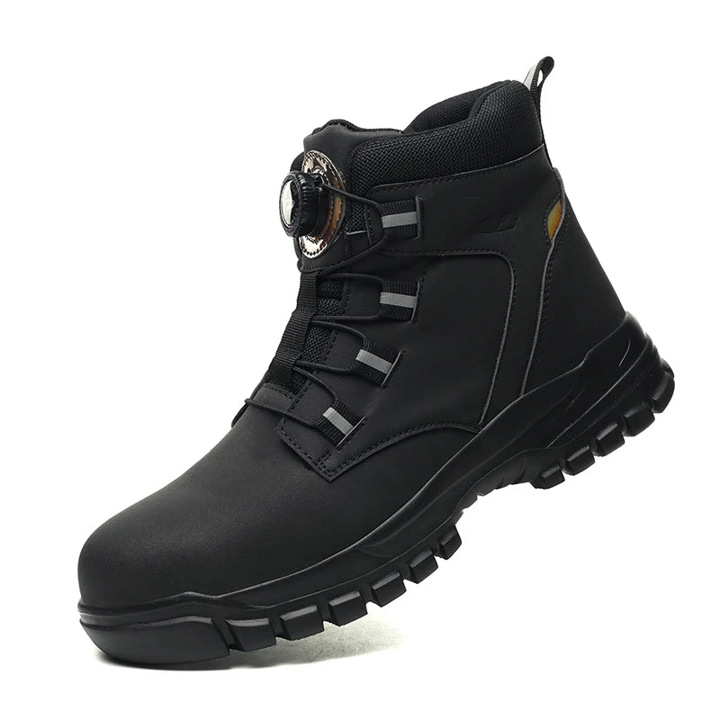 Wasserdichte Sicherheitsstiefel Herren Unzerstörbare Stahlkappe Arbeitsstiefel Anti-Smash Stichfeste Sicherheitsschuhe Biker Botas Para Hombre