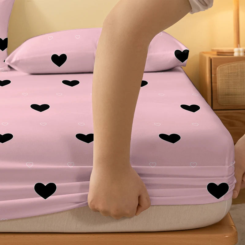 1 piece of heartfelt rhinoceros powder brushed bedsheet, bedroom printed bedspread, bedding (excluding pillowcases)