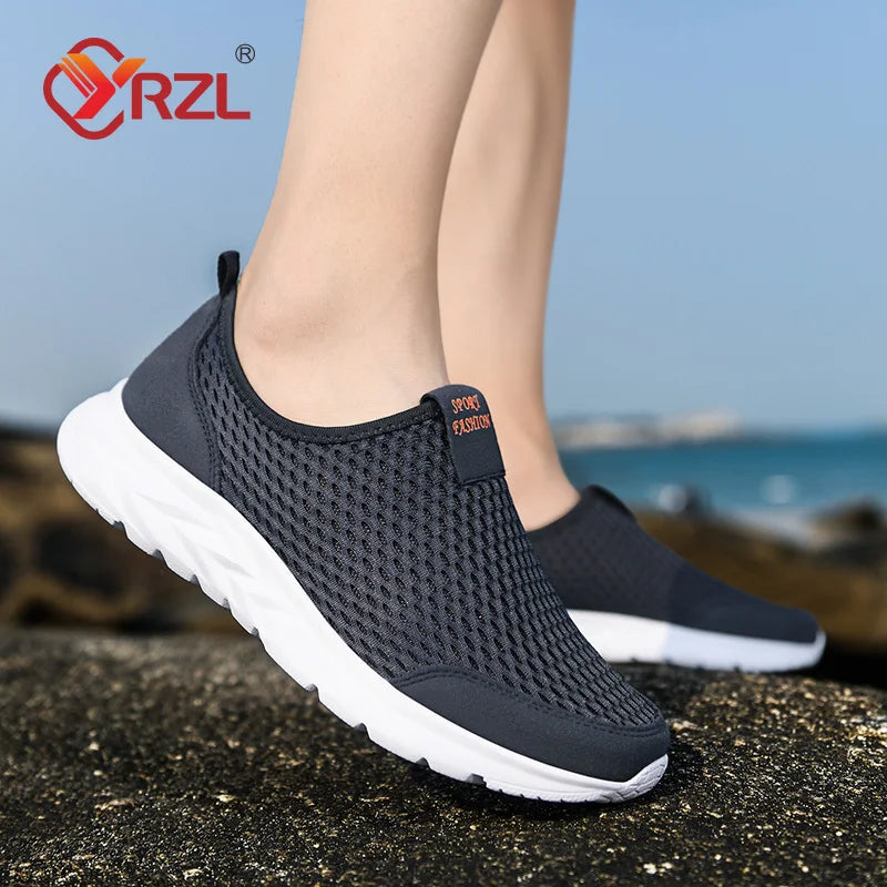 YRZL Herren-Sneakers, atmungsaktiv, Mesh, Freizeitschuhe für Herren, rutschfest, große Größe, leichte Herren-Tennisschuhe